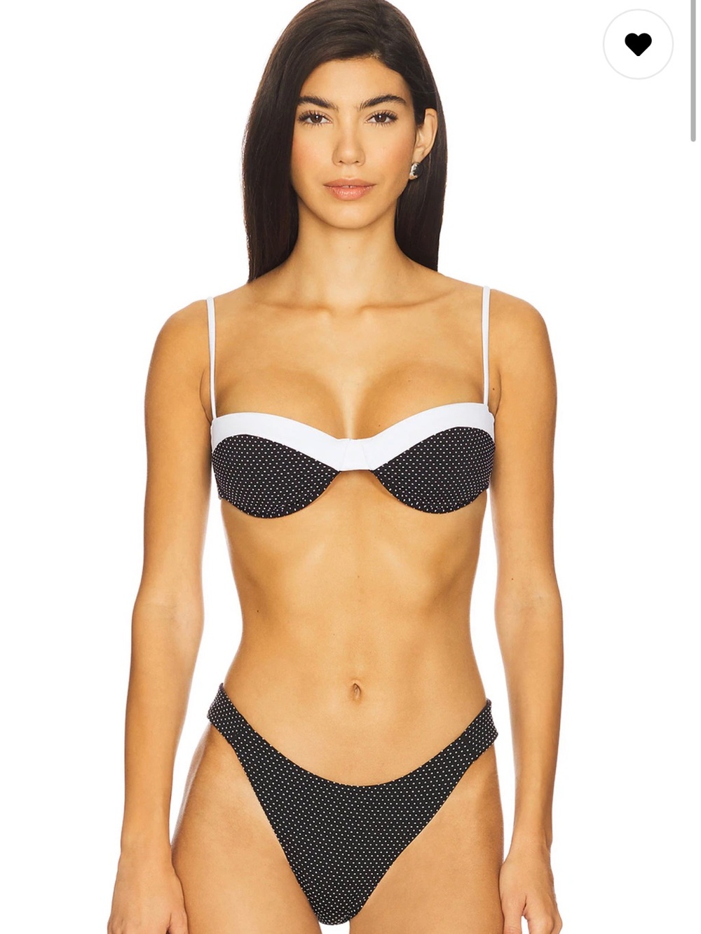 Onia NWT Black & White Polka Dot Underwire Bikini Top and Bottom Size M